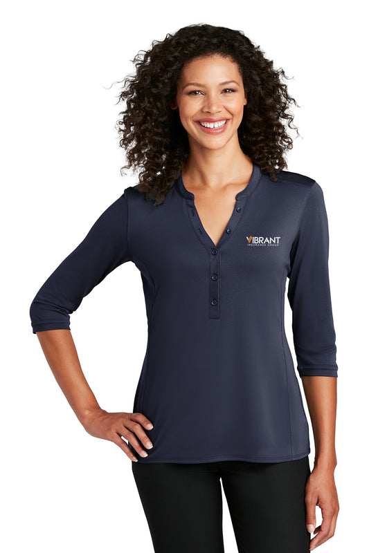 Port Authority Ladies UV Choice Pique Henley